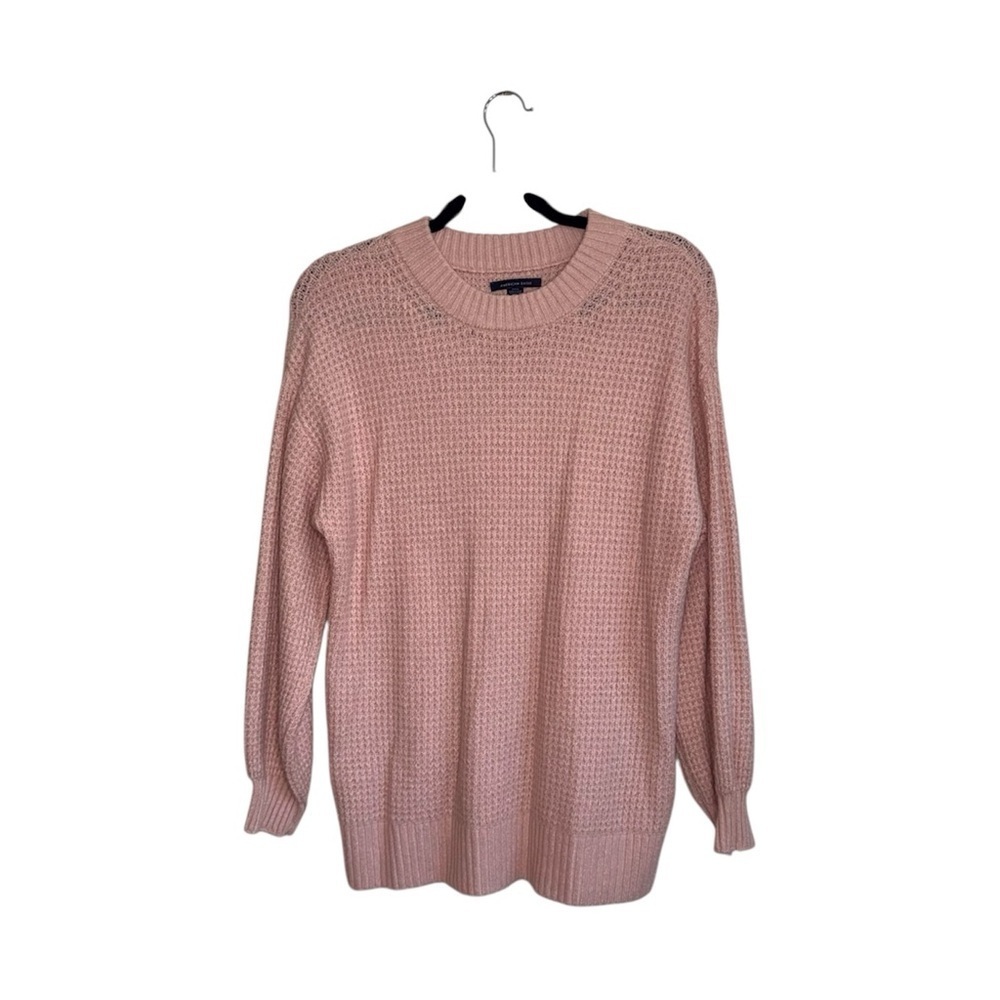 American Eagle Cloudspun Sweater Light Pink Waffle Knit Oversized Small Women’s